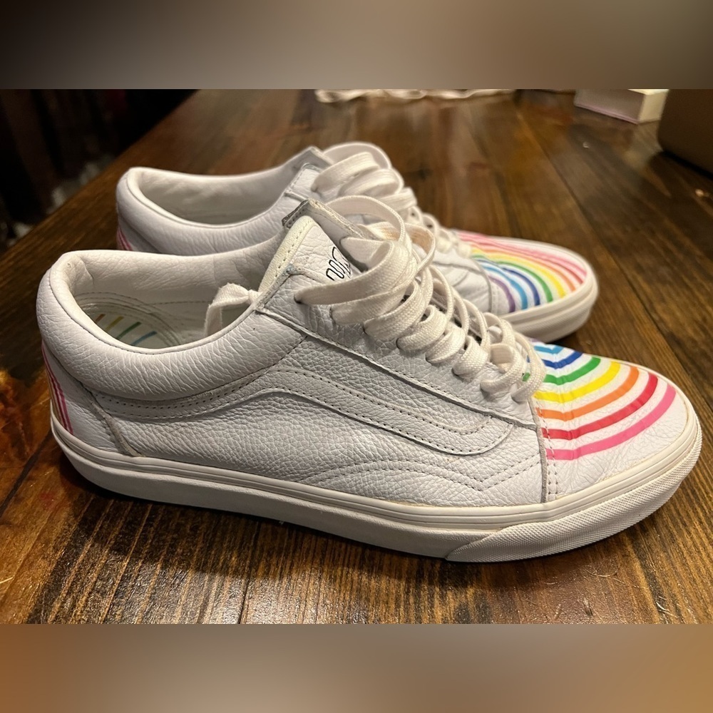 Vans x Flour Shop Rainbow Leather Low Top Sneakers - Picture 8 of 10